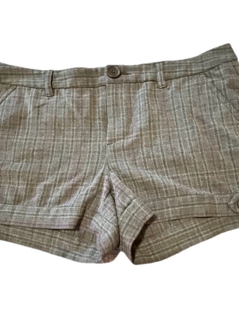 Old Navy Mini Shorts Women 8 Plaid Stripes Ultra Low Waist Y2K Gray Black Pink